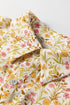 Bohemian Floral Print Frilly Trim Smocked Cuff Mini Dress