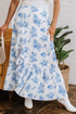 Bohemian Floral Print High Waist Ruffle Split Maxi Skirt