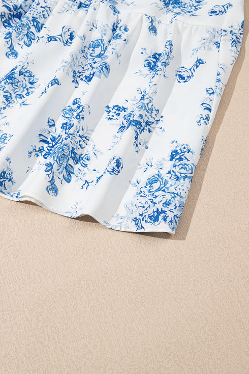 Bohemian Floral Print High Waist Ruffle Split Maxi Skirt