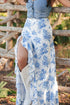Bohemian Floral Print High Waist Ruffle Split Maxi Skirt