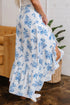 Bohemian Floral Print High Waist Ruffle Split Maxi Skirt
