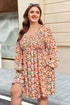 Bohemian Floral Print Long Sleeve Babydoll Mini Dress