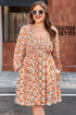 Bohemian Floral Print Long Sleeve Babydoll Mini Dress