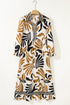 Bohemian Floral Print Long Sleeve Ruffle Hem Maxi Dresses