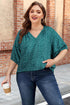 Bohemian Floral Print Notched V Neck Short Sleeve Blouse