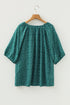 Bohemian Floral Print Notched V Neck Short Sleeve Blouse