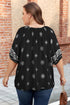 Bohemian Floral Print Notched V Neck Short Sleeve Blouse