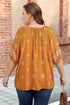 Bohemian Floral Print Notched V Neck Short Sleeve Blouse