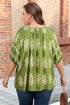 Bohemian Floral Print Notched V Neck Short Sleeve Blouse