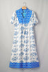 Bohemian Floral Print Patchwork V Neck Loose Midi Dress