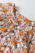 Bohemian Floral Print Puff Sleeve Button Front Collared Shirt