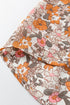 Bohemian Floral Print Puff Sleeve Button Front Collared Shirt