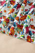 Bohemian Floral Print Puff Sleeve Cotton Blend Blouse
