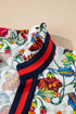 Bohemian Floral Print Puff Sleeve Cotton Blend Blouse
