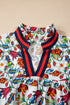 Bohemian Floral Print Puff Sleeve Cotton Blend Blouse