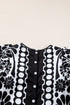 Bohemian Floral Print Puff Sleeve Woven Blouse
