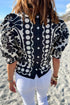 Bohemian Floral Print Puff Sleeve Woven Blouse