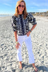 Bohemian Floral Print Puff Sleeve Woven Blouse