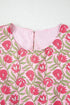Bohemian Floral Print Puffy Cropped Mini Skirt Two Piece Dress