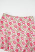 Bohemian Floral Print Puffy Cropped Mini Skirt Two Piece Dress