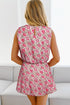 Bohemian Floral Print Puffy Cropped Mini Skirt Two Piece Dress