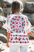 Bohemian Floral Print Ruffle Sleeve Woven Blouse