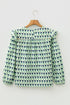 Bohemian Floral Print Ruffle Trim Long Sleeve Blouse