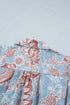 Bohemian Floral Print Scalloped Trim Button Down Shirt