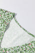 Bohemian Floral Print Short Sleeve V Neck Wrap Blouse