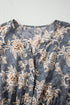 Bohemian Floral Print Smocked High Waist Long Sleeve Maxi Dress
