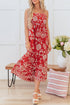 Bohemian Floral Print Spaghetti Strap Empire Waist Maxi Dress