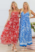 Bohemian Floral Print Spaghetti Strap Empire Waist Maxi Dress