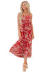 Bohemian Floral Print Spaghetti Strap Empire Waist Maxi Dress