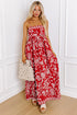 Bohemian Floral Print Spaghetti Strap Empire Waist Maxi Dress