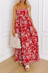 Bohemian Floral Print Spaghetti Strap Empire Waist Maxi Dress