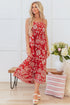 Bohemian Floral Print Spaghetti Strap Empire Waist Maxi Dress