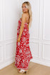 Bohemian Floral Print Spaghetti Strap Empire Waist Maxi Dress