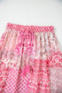 Bohemian Floral Print Tassel Drawstring Maxi Skirt