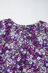 Bohemian Floral Print Tassel Tie Bubble Sleeve Blouse