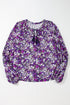 Bohemian Floral Print Tassel Tie Bubble Sleeve Blouse
