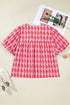 Bohemian Floral Print Tassel Tie Puff Sleeve Cotton Blouse