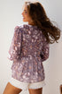 Bohemian Floral Print Three Quarter Sleeve Babydoll Blouse