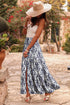 Bohemian Floral Print Tiered Split Maxi Skirt