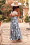 Bohemian Floral Print Tiered Split Maxi Skirt