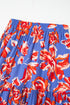 Bohemian Floral Print Tiered Split Maxi Skirt