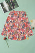 Bohemian Floral Print V Neck Long Sleeve Blouse