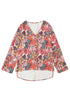 Bohemian Floral Print V Neck Long Sleeve Blouse