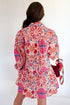 Bohemian Floral Print V Neck Long Sleeve Mini Dress