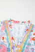 Bohemian Floral Print V Neck Puff Sleeve Woven Blouse