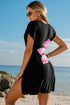 Bohemian Floral Print V Neck Semi Sheer Beach Cover Up